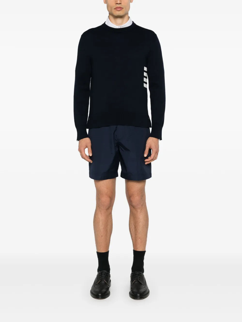 Thom Browne Men 4-Stripe Detail Sweater by Luosophy