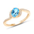 1.04 Carat Genuine Swiss Blue Topaz and White Diamond 14K Yellow Gold Ring by Bids.com