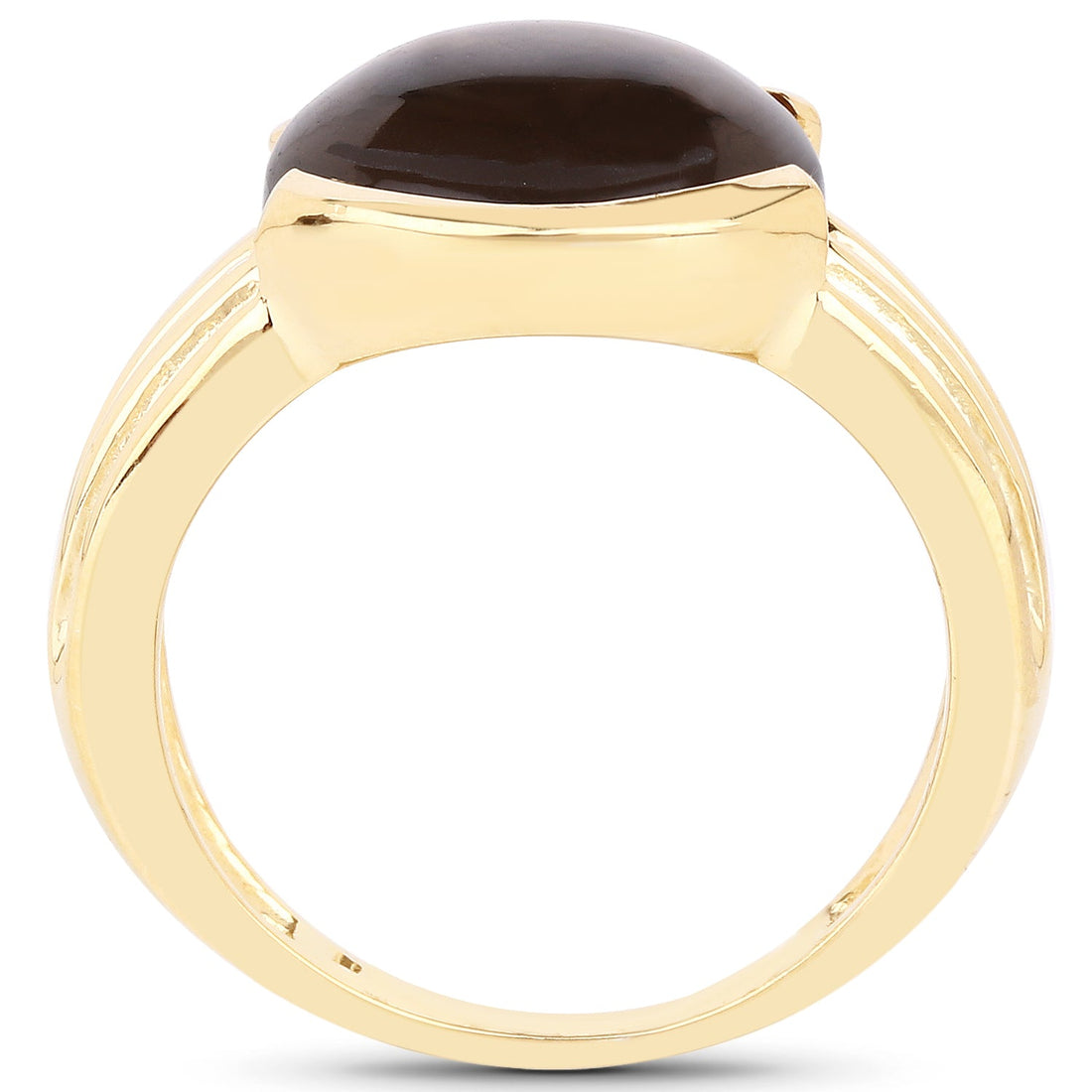 14K Yellow Gold Plated 4.89 Carat Genuine Smoky Quartz .925 Sterling Silver Ring by Bids.com