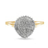 10K Yellow Gold 1/2 Cttw Round & Baguette Cut Diamond Pear Shaped Domed PavÃ© Cluster with Halo Cocktail Ring (J-K Color, I1-I2 Clarity) - Size 4-1/4 by Bids.com