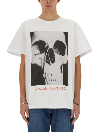 Alexander Mcqueen Men Skull Print T-Shirt by Luosophy