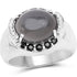 5.68 Carat Genuine Grey Moonstone & Black Spinel .925 Sterling Silver Ring by Bids.com
