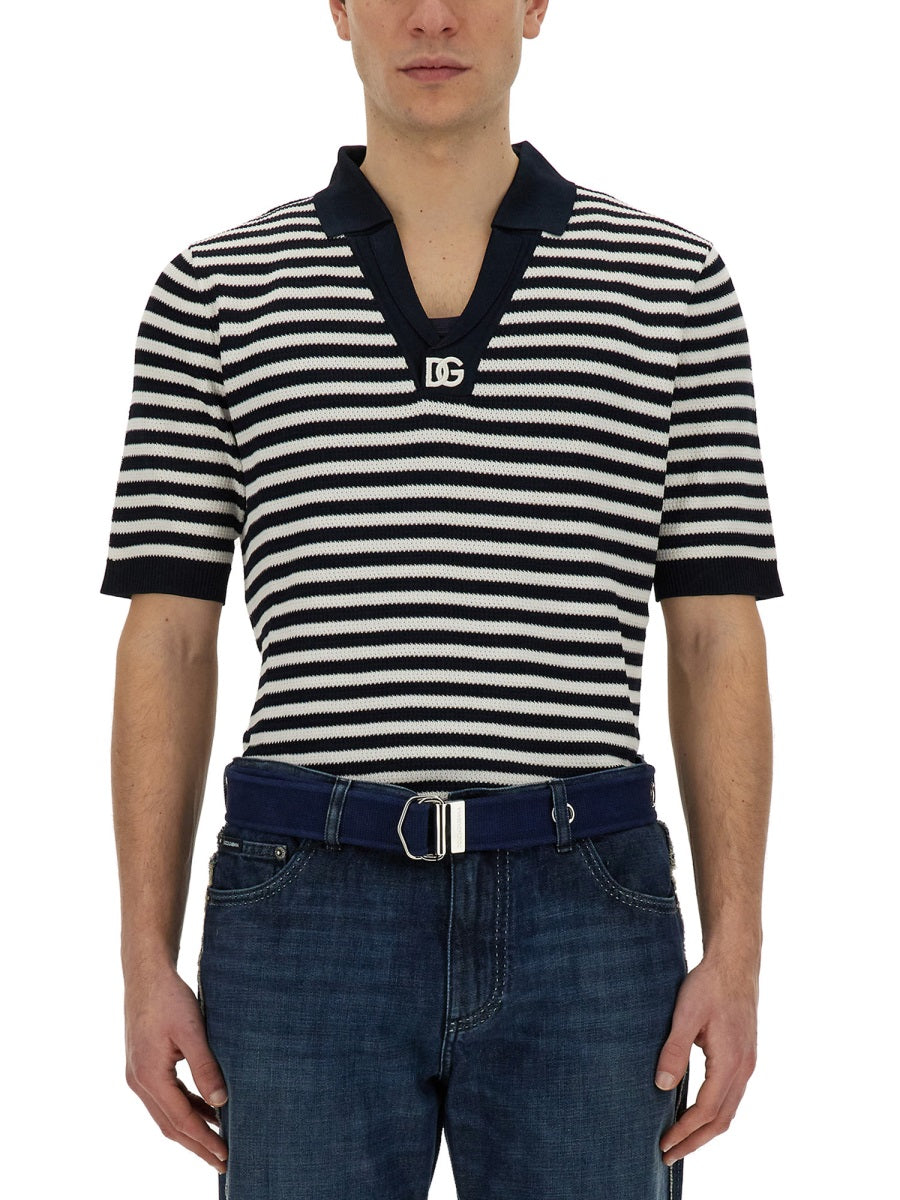 Dolce &amp; Gabbana Men V-Neck Polo Shirt by Luosophy