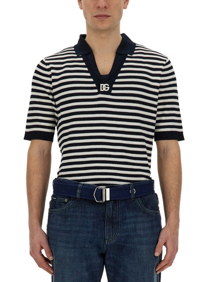 Dolce &amp; Gabbana Men V-Neck Polo Shirt by Luosophy
