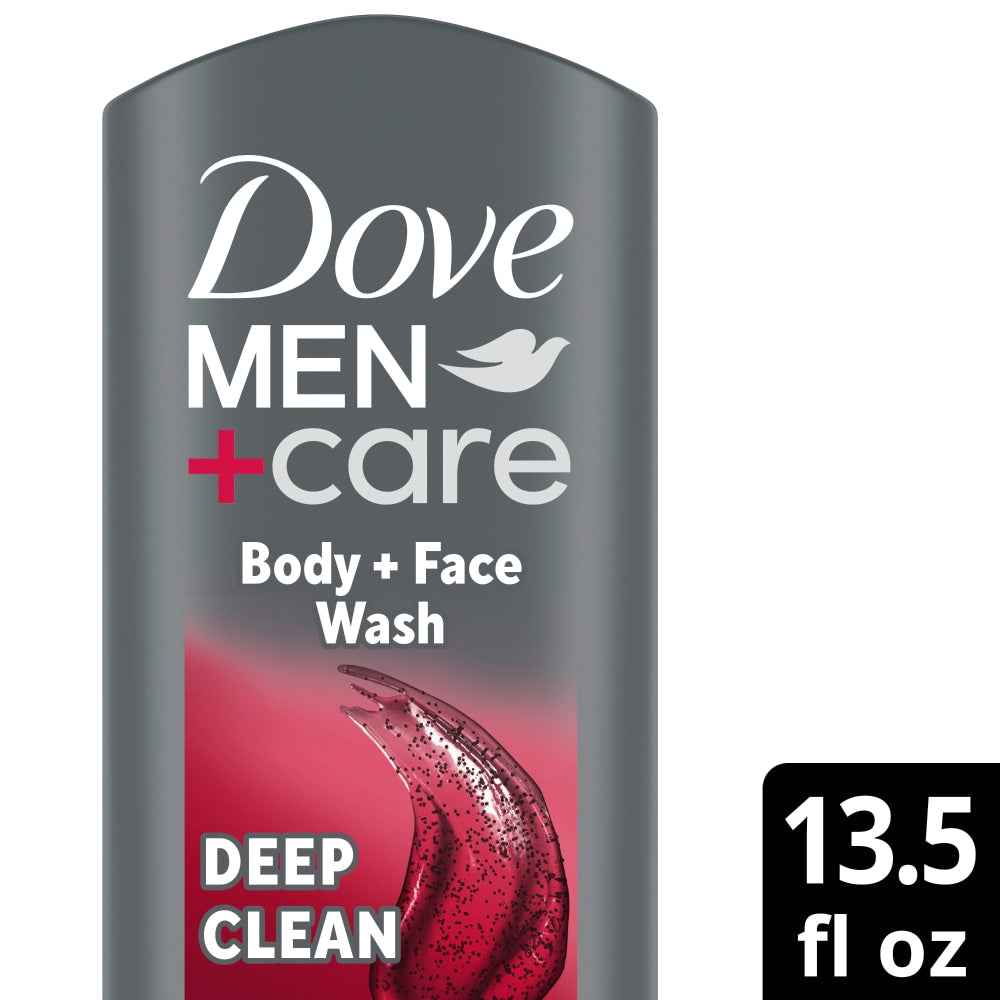 Dove Men+Care Body &amp; Face Wash, Deep Clean - 13.5 Fl Oz