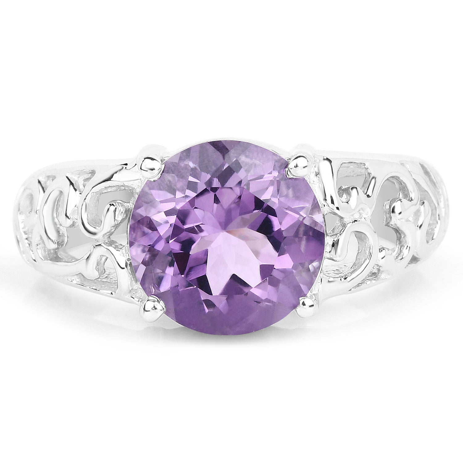 3.30 Carat Genuine Amethyst .925 Sterling Silver Ring by Bids.com