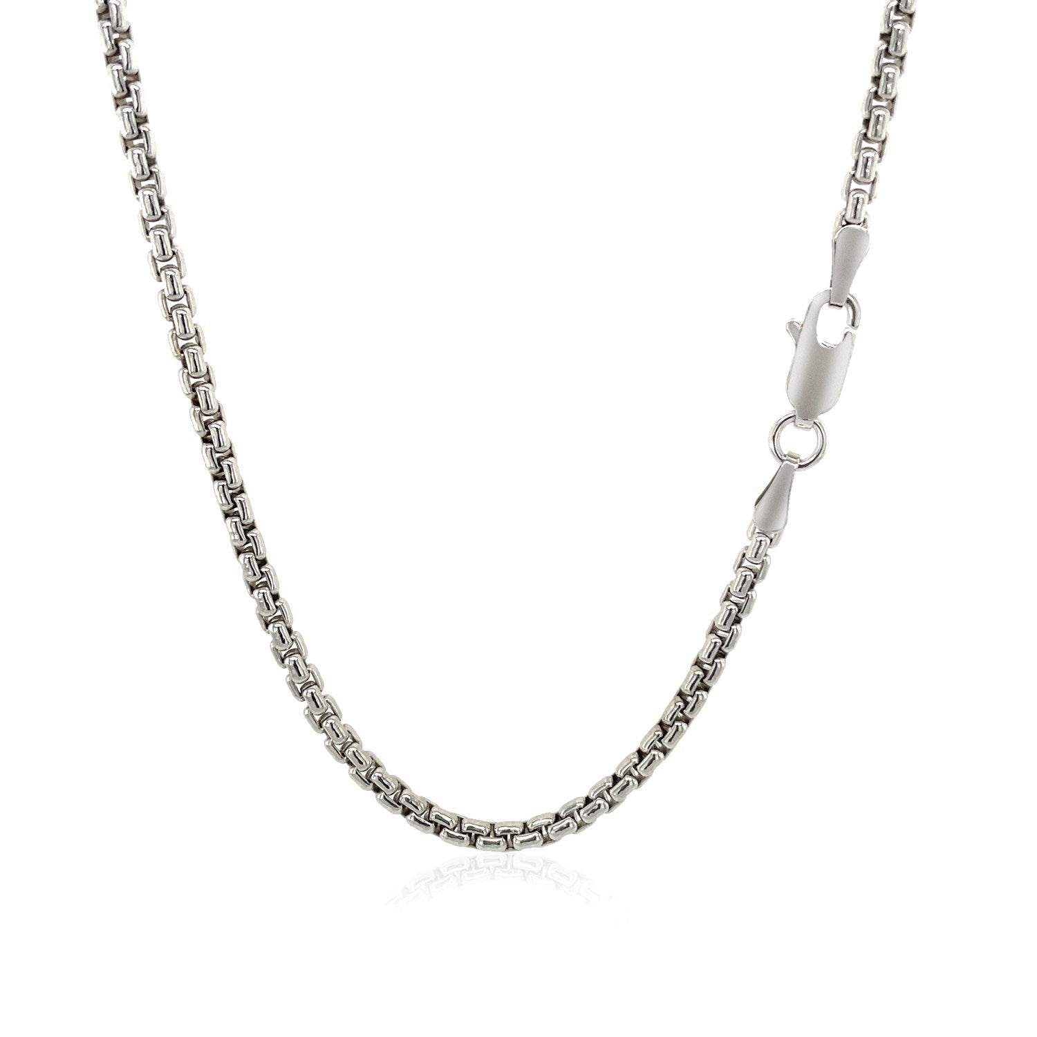 2.4mm 14k White Gold Round Box Chain by Bids.com