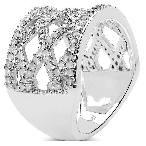 0.92 Carat Genuine White Diamond .925 Sterling Silver Ring by Bids.com