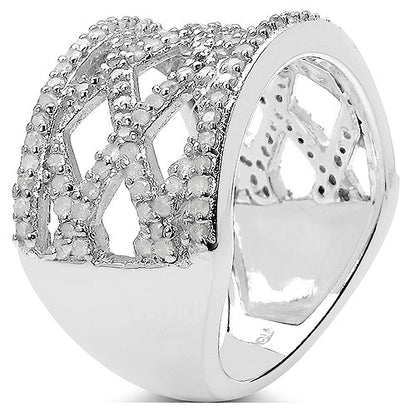 0.92 Carat Genuine White Diamond .925 Sterling Silver Ring by Bids.com