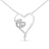 .925 Sterling Silver 1/10 cttw Diamond Heart Pendant Necklace (H-I, I1-I2) by Bids.com