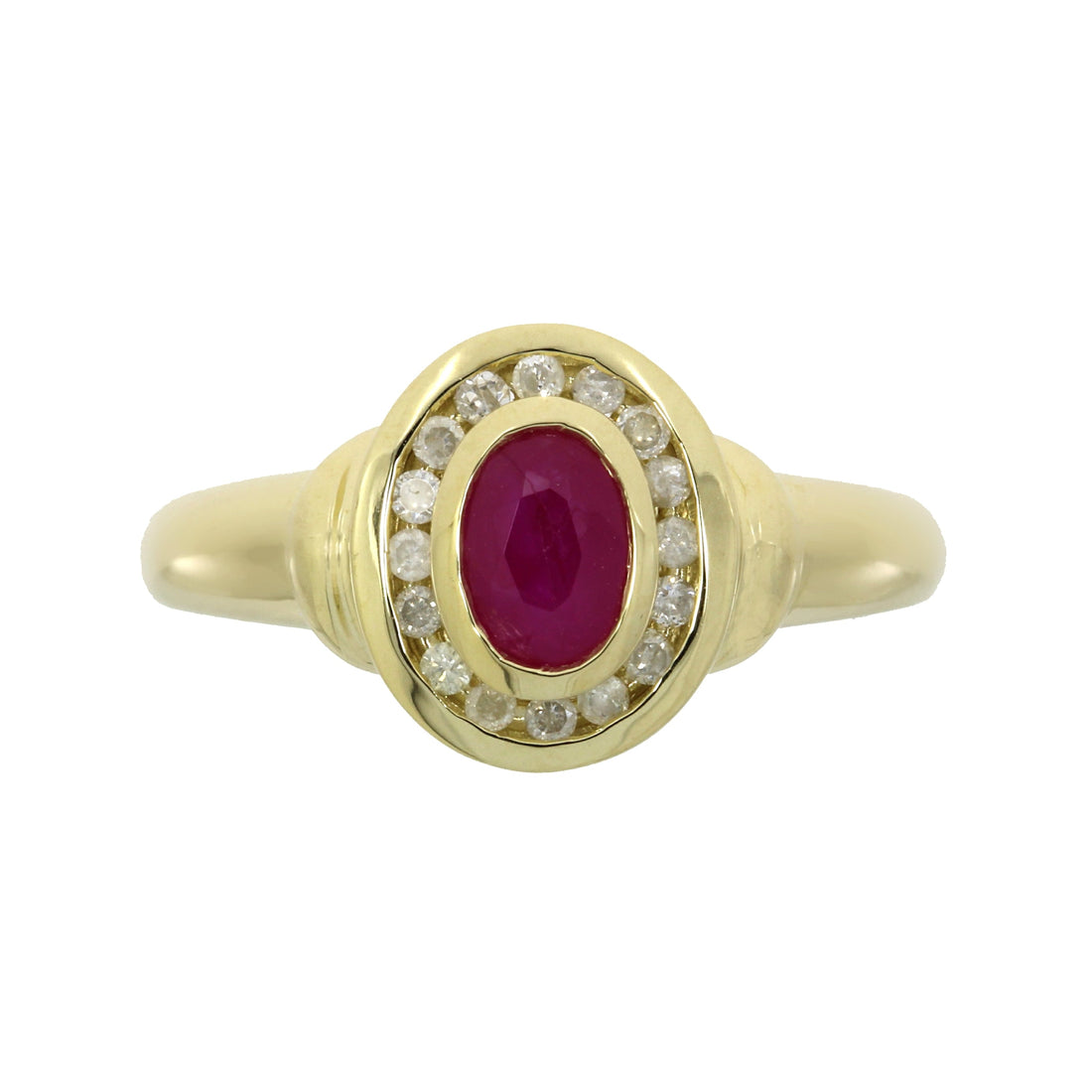 Natural .70ct Ruby Diamond Ring 10KT Yellow Gold by Bids.com