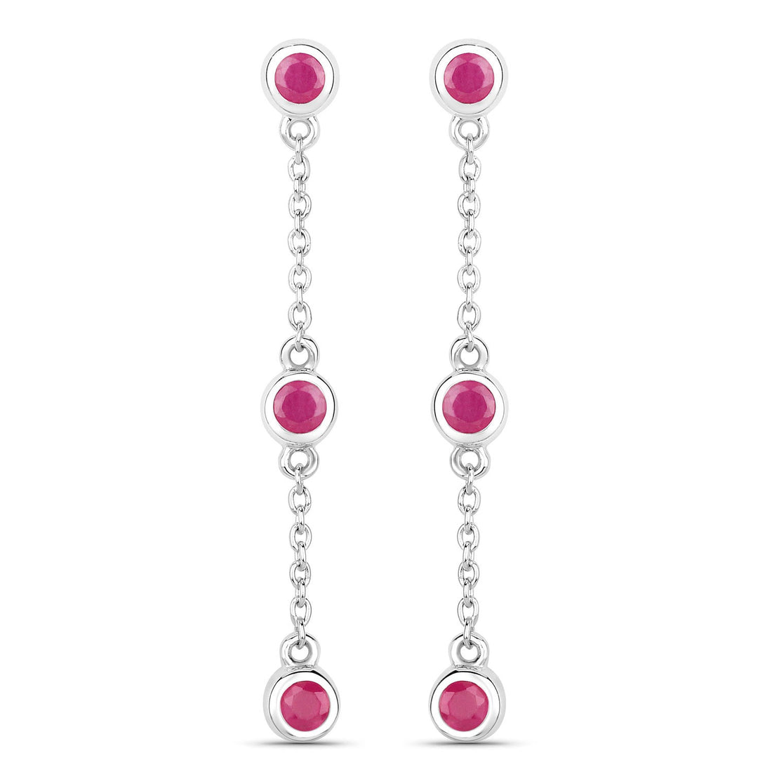 0.78 Carat Genuine Ruby .925 Sterling Silver Earrings by Bids.com