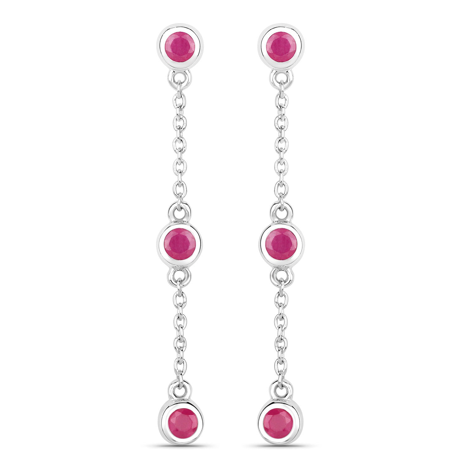 0.78 Carat Genuine Ruby .925 Sterling Silver Earrings by Bids.com