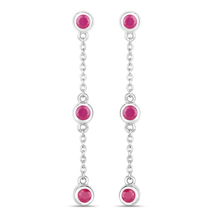 0.78 Carat Genuine Ruby .925 Sterling Silver Earrings by Bids.com