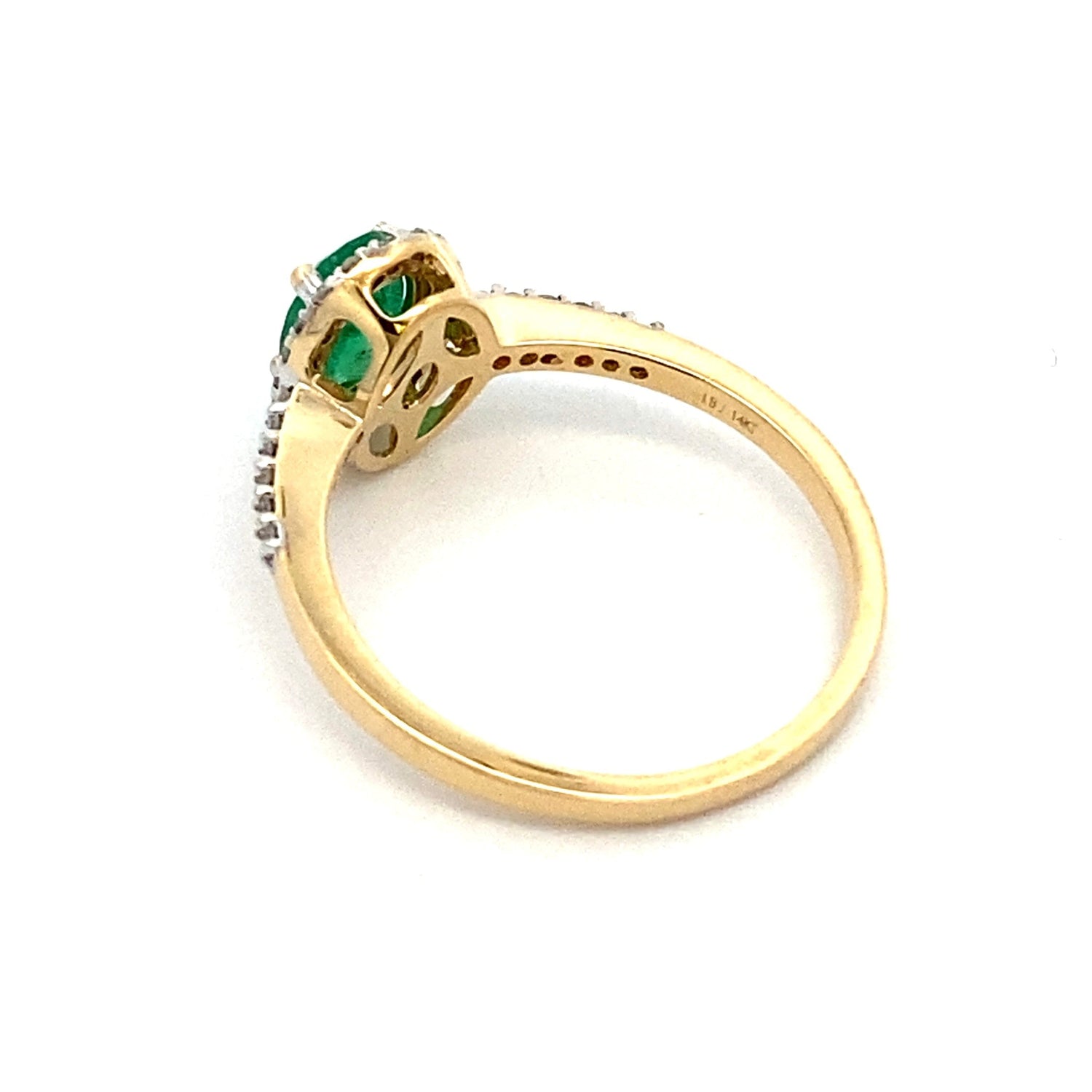 Genuine .74ct Emerald Diamond Ring 14KT Yellow Gold by Bids.com
