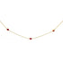 14K Yellow Gold Bezel Set 4x3 mm Oval Red Ruby Station Necklace - 18 Inches by Bids.com
