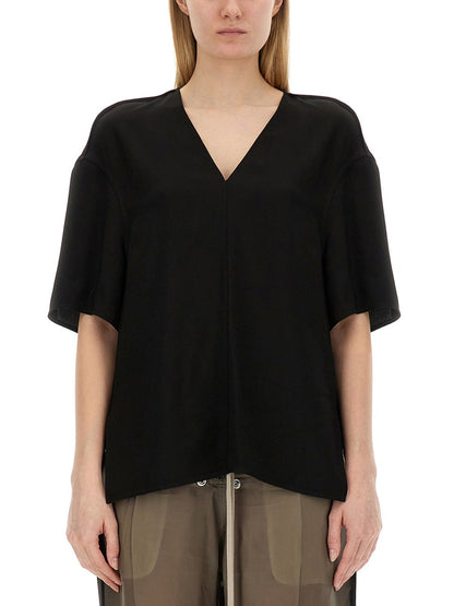 Rick Owens Women V-Neck T-Shirt by Luosophy