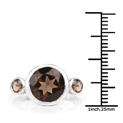 3.56 Carat Genuine Smoky Quartz .925 Sterling Silver Ring by Bids.com