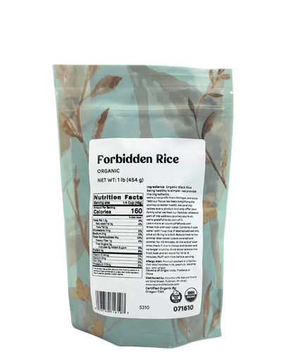 Forbidden Rice, Black, Organic (Black Pearl Rice)  DestGlow