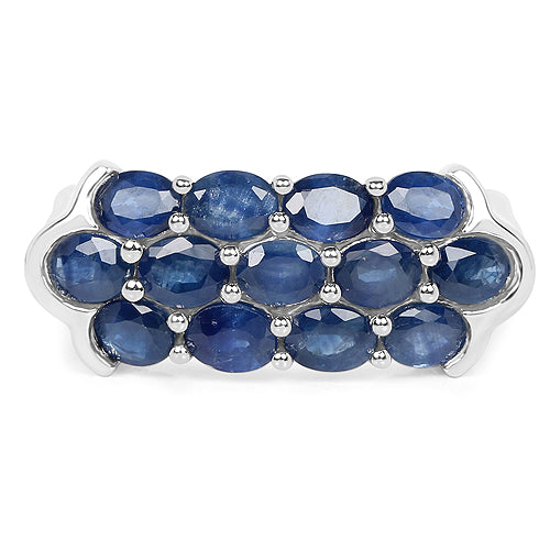 2.60 Carat Genuine Blue Sapphire .925 Sterling Silver Ring by Bids.com