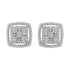 .925 Sterling Silver 3/8 Cttw Miracle Set Round Diamond Double Halo Cluster Earrings (I-J Color, I2-I3 Clarity) by Bids.com