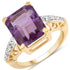 4.83 Carat Genuine Amethyst and White Topaz .925 Sterling Silver Ring by Bids.com