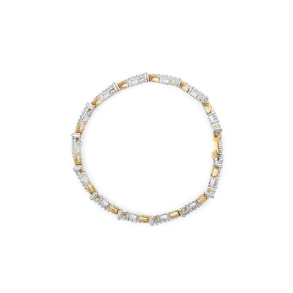 10K Yellow and White Gold 2.00 Cttw Diamond "S" Link 7" Bracelet (H-I Color, I2-I3 Clarity) by Bids.com