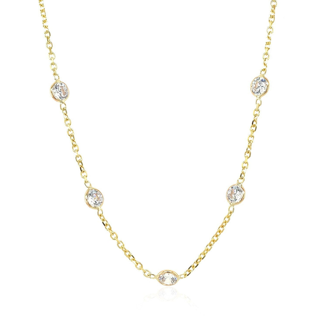 14k Yellow Gold CZ By the Yard Long Links by Bids.com