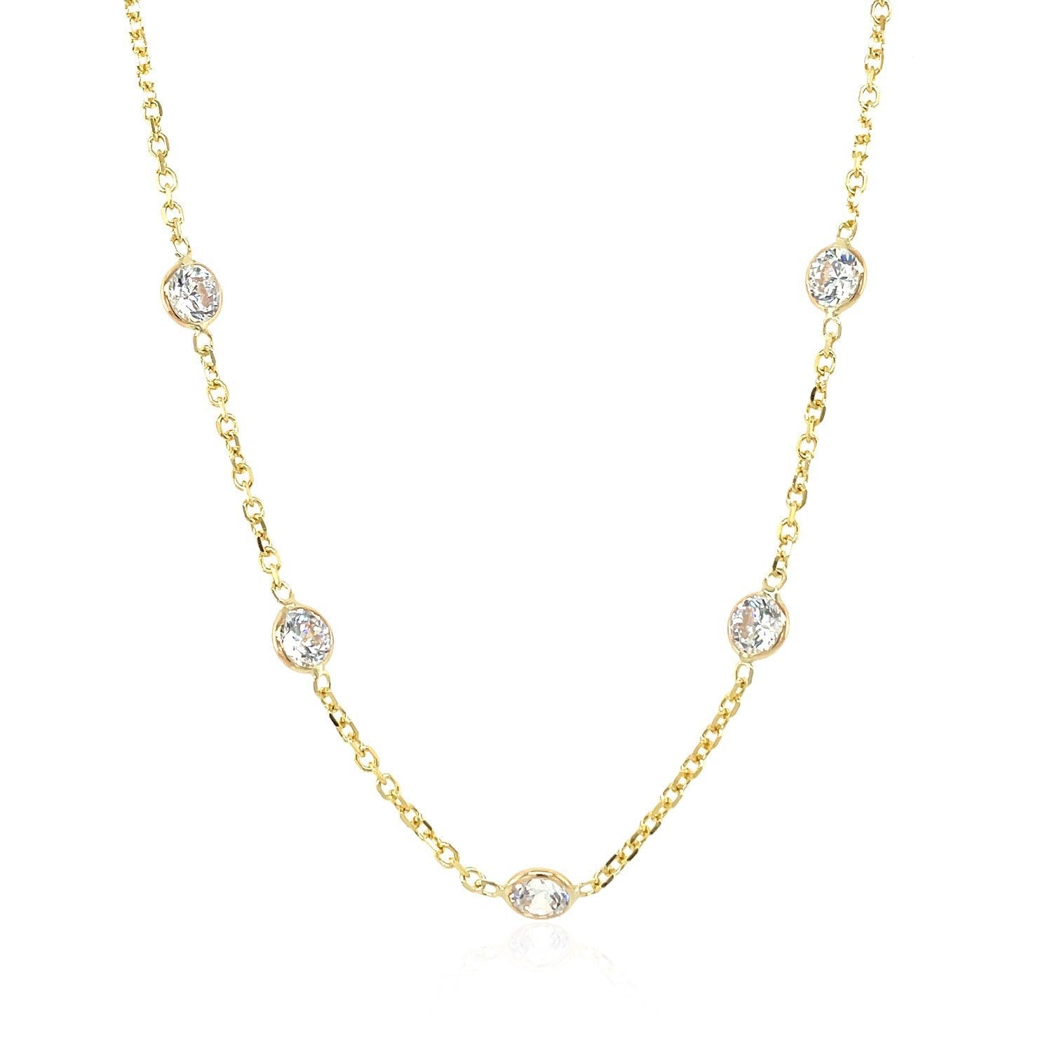 14k Yellow Gold CZ By the Yard Long Links by Bids.com