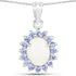 2.26 Carat Genuine Opal and Tanzanite .925 Sterling Silver Pendant  DestGlow