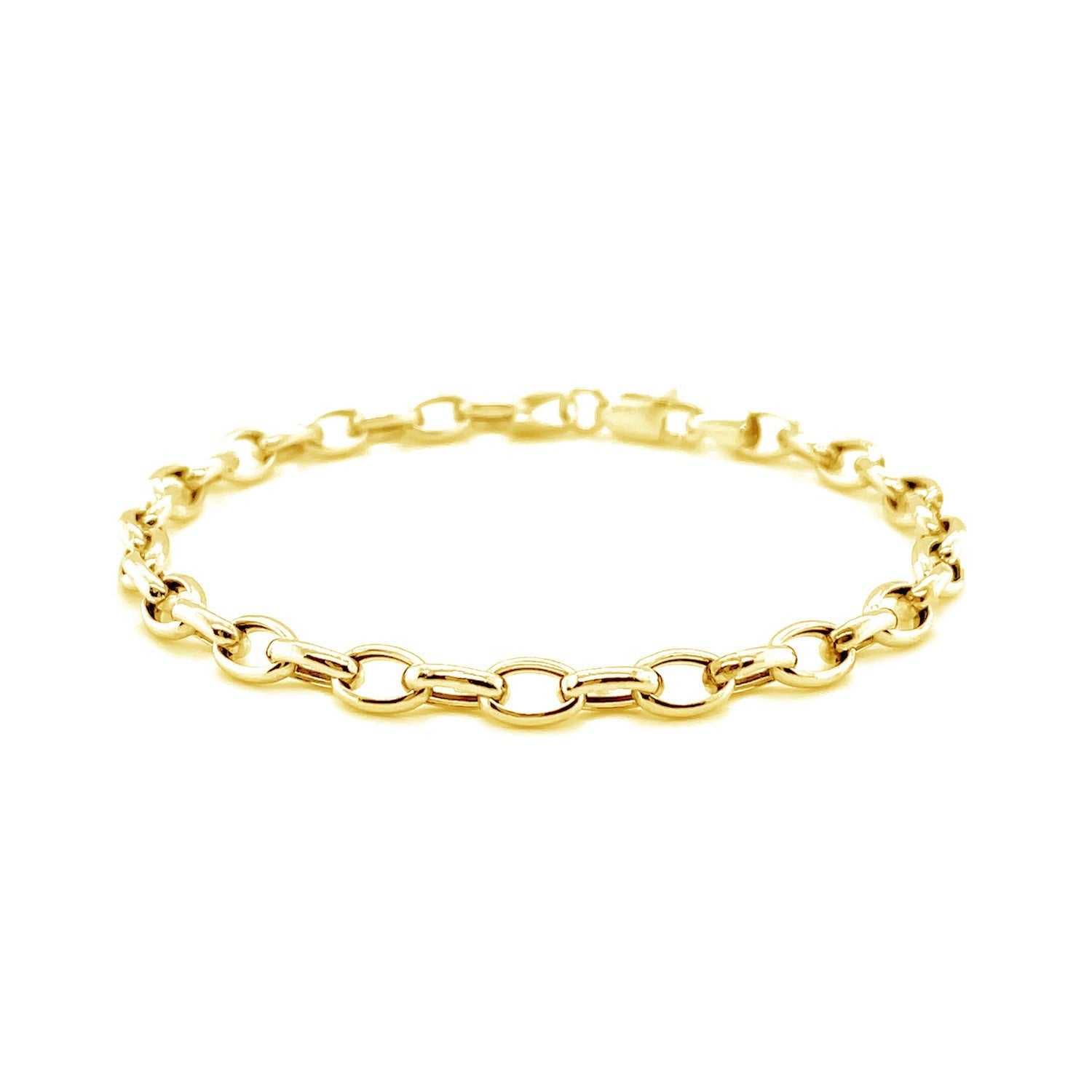 4.6mm 14k Yellow Gold Oval Rolo Bracelet by Bids.com