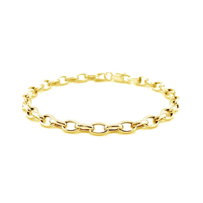 4.6mm 14k Yellow Gold Oval Rolo Bracelet by Bids.com