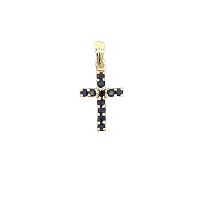.21ct Sapphire Cross Religious Pendant 10KT Yellow Gold by Bids.com
