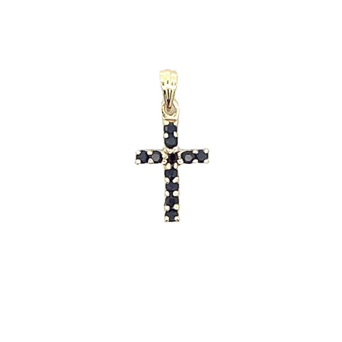 .21ct Sapphire Cross Religious Pendant 10KT Yellow Gold by Bids.com