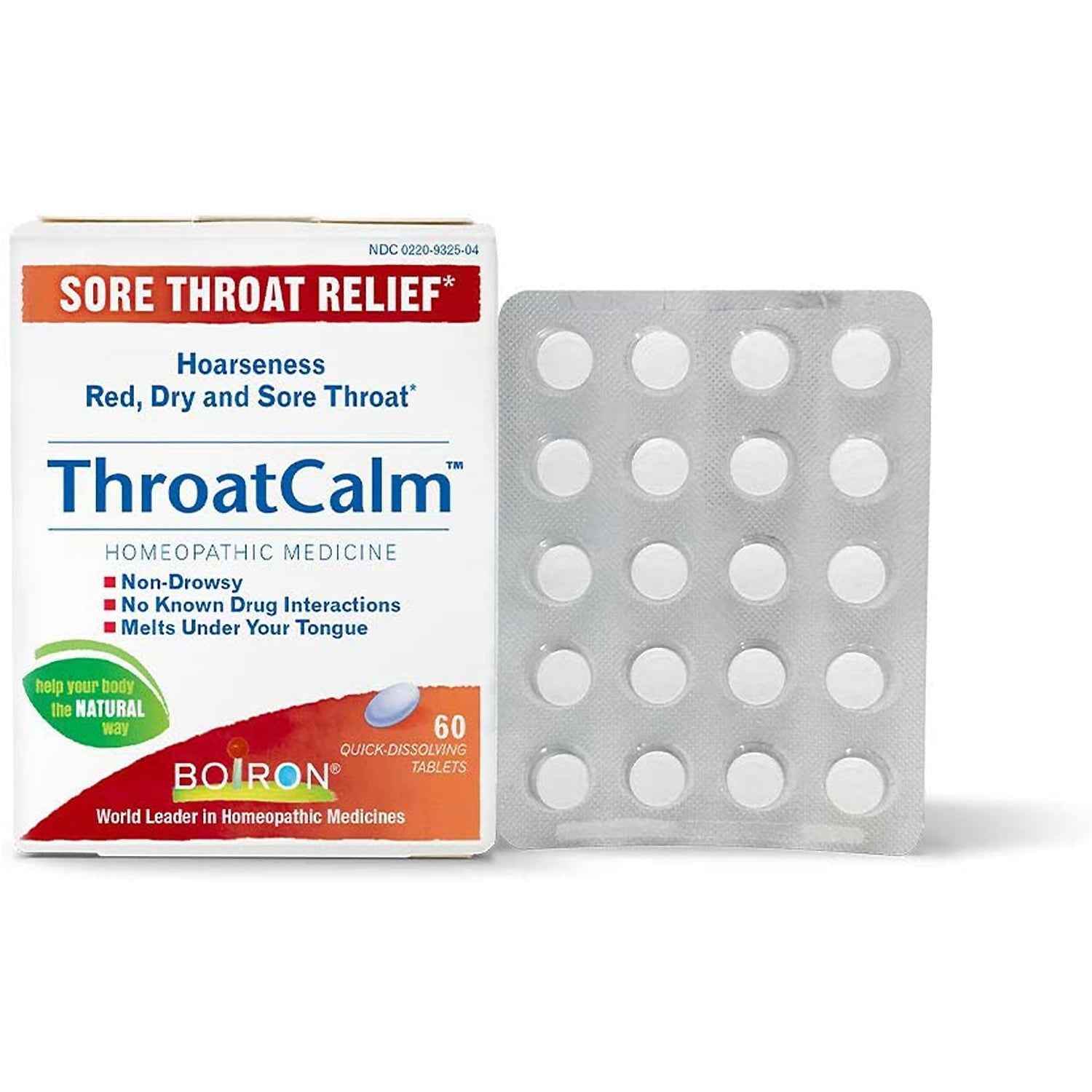 Boiron ThroatCalm Homeopathic Tablets For Sore Throat Relief