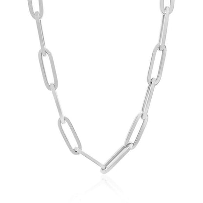 14K White Gold Wide Paperclip Chain (6.1mm) by Bids.com