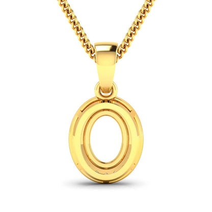 0.18 Carat Genuine White Diamond 14K Yellow Gold Semi Mount Pendant - holds 8x6mm Oval Gemstone by Bids.com