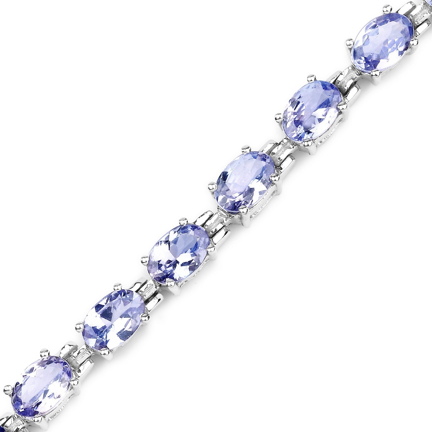 9.68 Carat Genuine Tanzanite .925 Sterling Silver Bracelet  DestGlow