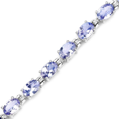 9.68 Carat Genuine Tanzanite .925 Sterling Silver Bracelet  DestGlow