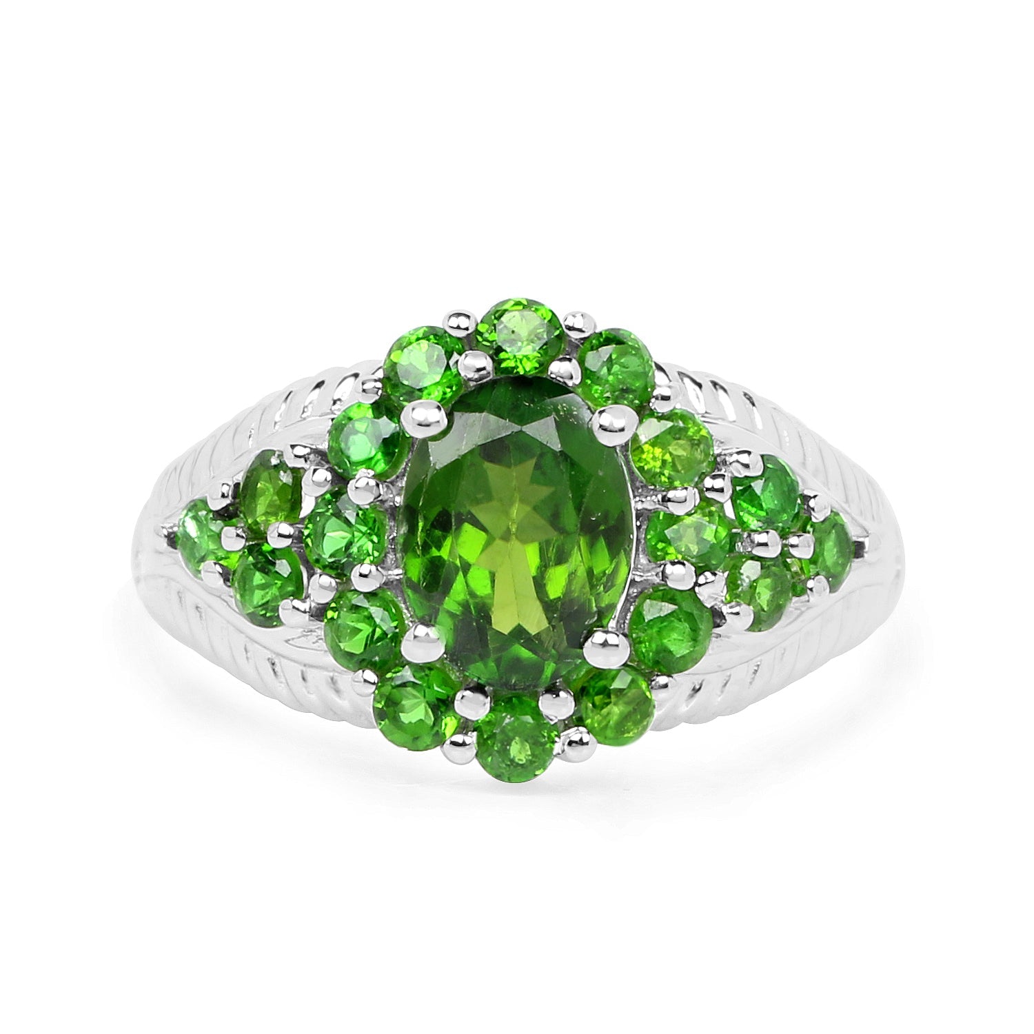 2.28 Carat Genuine Chrome Diopside .925 Sterling Silver Ring by Bids.com