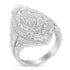 .925 Sterling Silver & 1-1/8 Cttw Diamond Marquise Shaped Cluster Triple Halo Knot Cocktail Fashion Ring (I-J Color, I2-I3 Clarity) - Size 6 by Bids.com