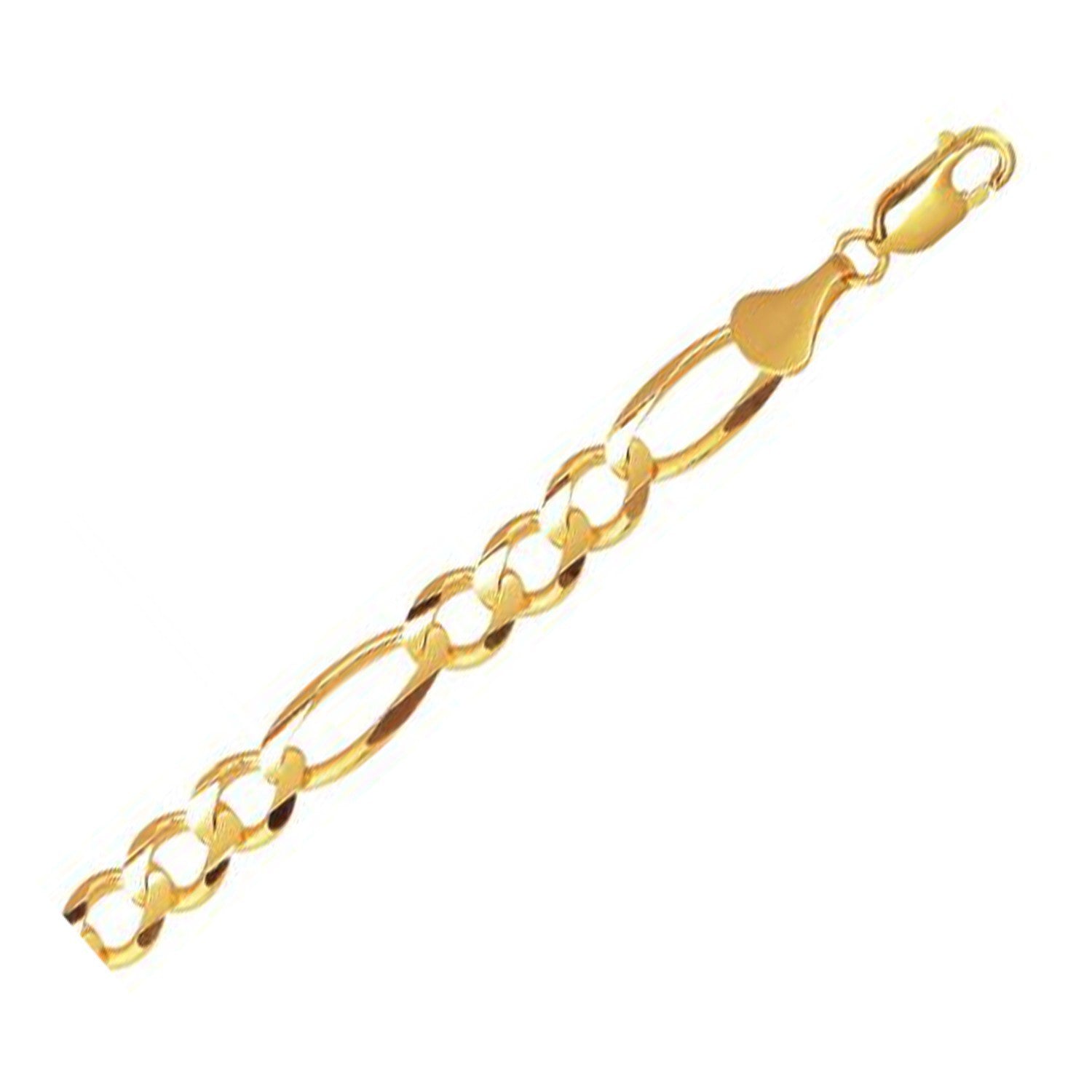 10k Yellow Gold Solid Figaro Bracelet (7.90 mm) by Bids.com