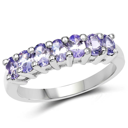 1.19 Carat Genuine Tanzanite .925 Sterling Silver Ring  DestGlow