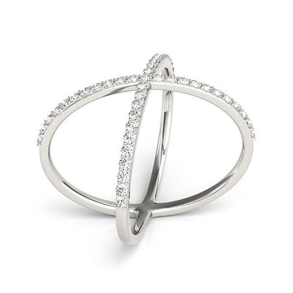 14k White Gold X Style Thin Ring with Diamonds (1/2 cttw) by Bids.com