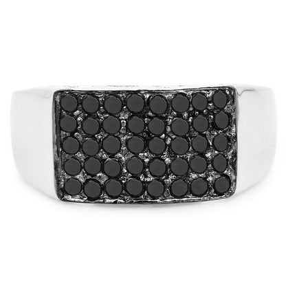 0.43 Carat Genuine Black Diamond .925 Sterling Silver Ring by Bids.com