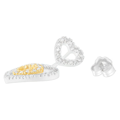 14K Two Toned 1/2 cttw Round Cut Diamond Earrings (H-I, SI1-SI2) by Bids.com