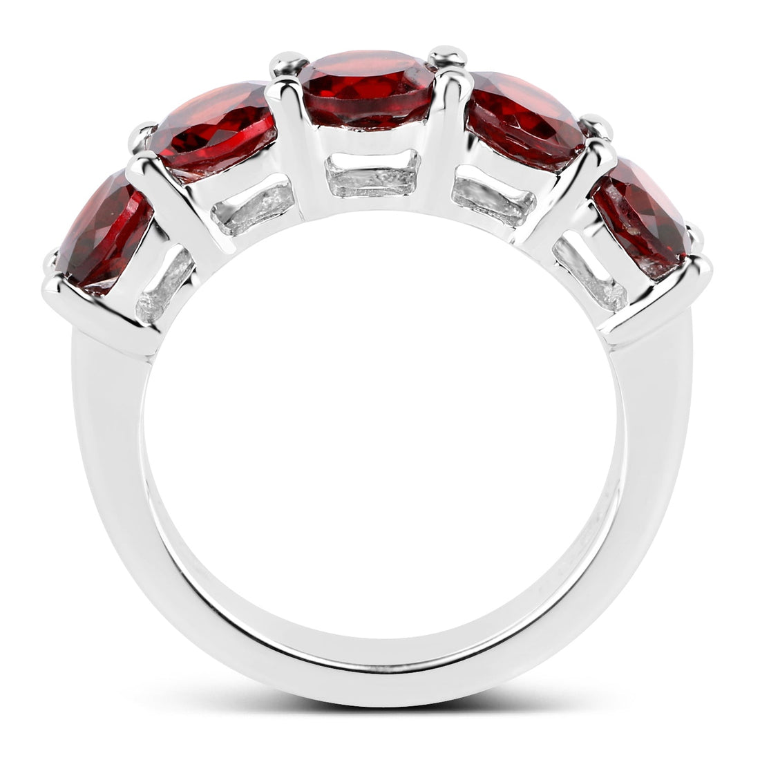 4.00 Carat Genuine Garnet .925 Sterling Silver Ring  DestGlow