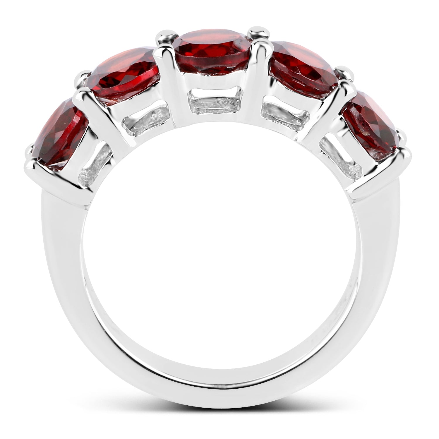 4.00 Carat Genuine Garnet .925 Sterling Silver Ring  DestGlow