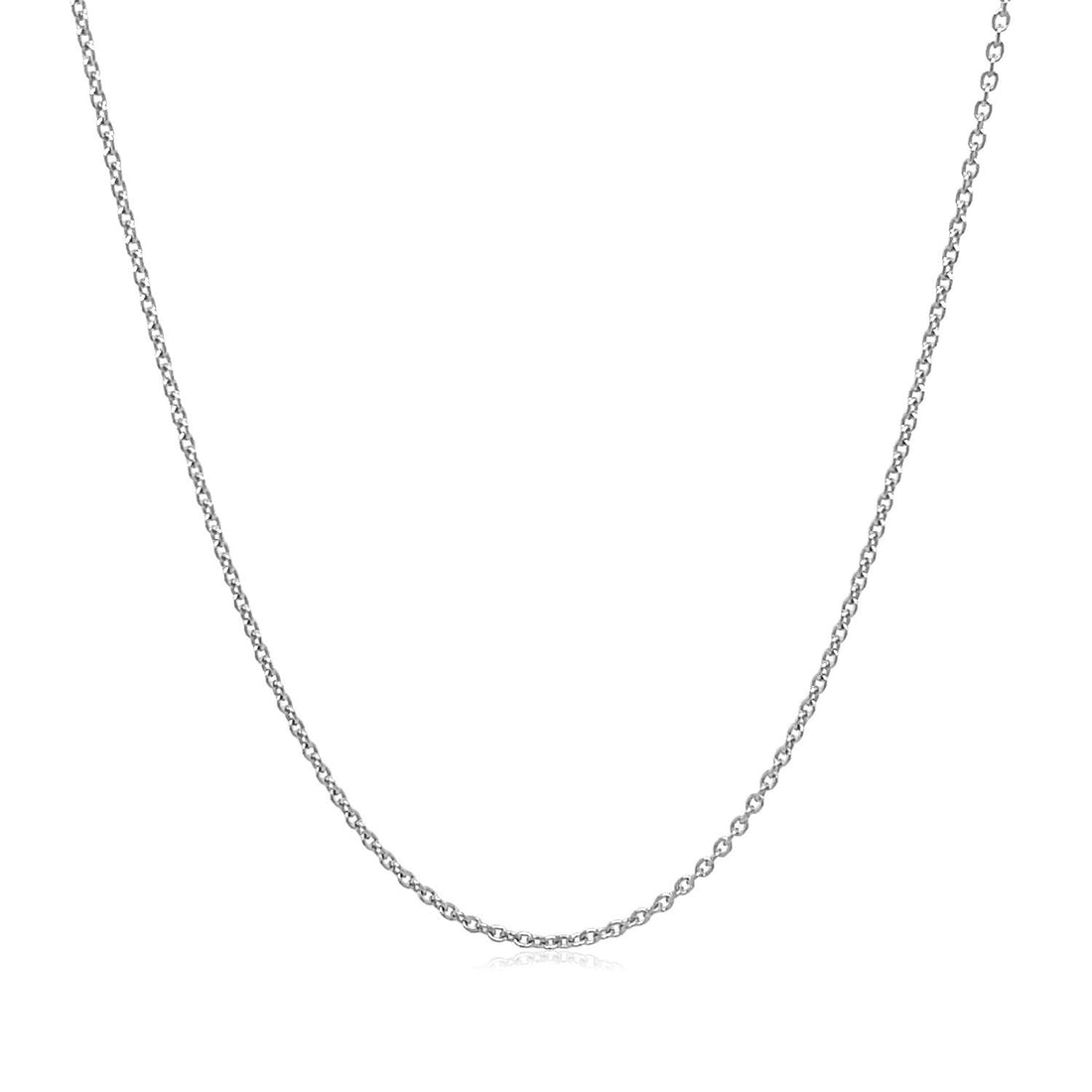 14k White Gold Round Cable Link Chain 1.1mm by Bids.com