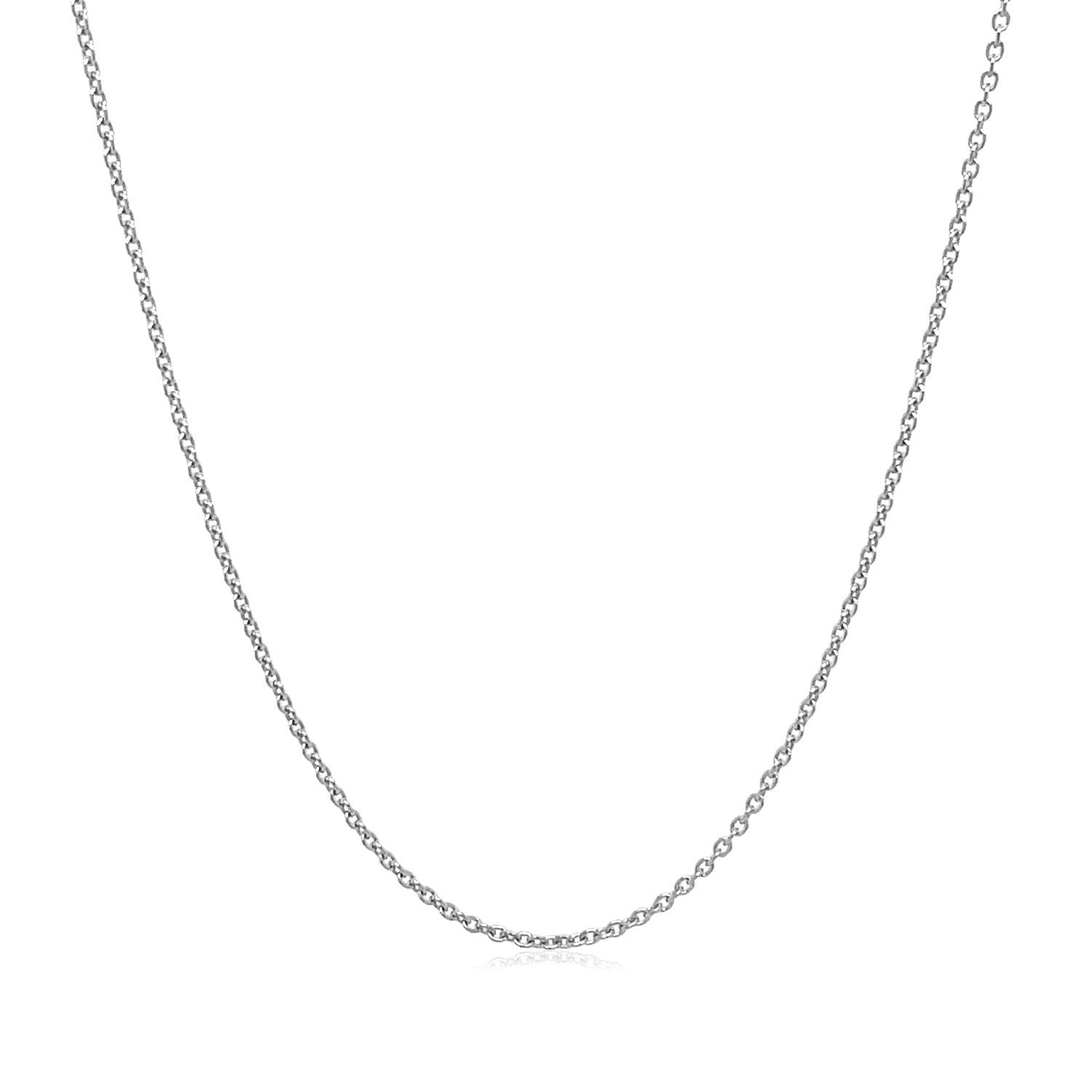14k White Gold Round Cable Link Chain 1.1mm by Bids.com